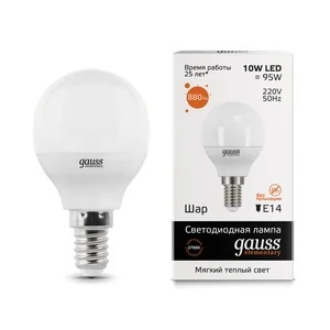 Лампа Gauss LED Elementary Globe 10W E14 3000K Улыбка Света